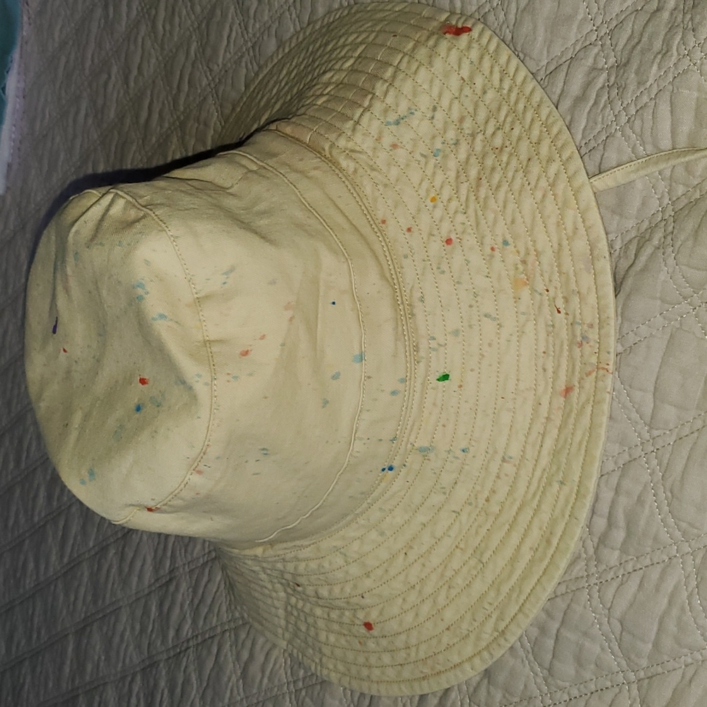 RAHI Free People wide brim paint splatter bucket hat